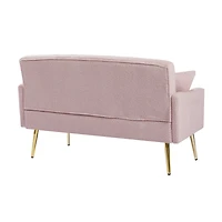 Simplie Fun Pink Teddy Fabric 2 Seater Sofa