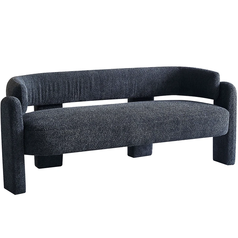 Streamdale 75.59" Wide Boucle Upholstery Modern Sofa For Living Room Dark Grey