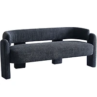 Streamdale 75.59" Wide Boucle Upholstery Modern Sofa For Living Room Dark Grey
