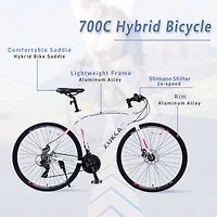 Streamdale 24-Speed Hybrid Bike with Disc Brakes