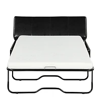 Simplie Fun Espresso Linen Folding Ottoman Sleeper Bed with 250 lbs Weight Capacity