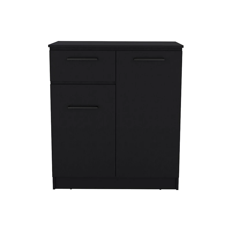 Streamdale Idaho Dresser With 2-Door Cabinets And Drawer - Black