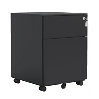Streamdale Furniture Mobile File Cabinet with Lock, Fully Assembled, Black