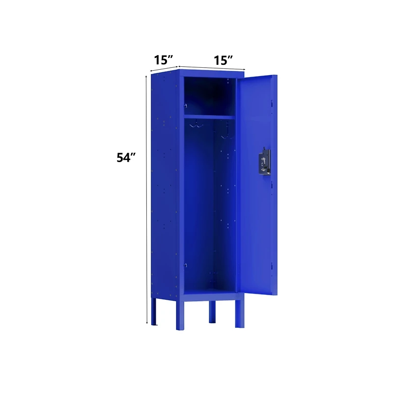 Streamdale Furniture Retro-Style Metal Locker in Blue for Various Spaces