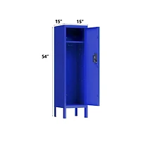 Streamdale Furniture Retro-Style Metal Locker in Blue for Various Spaces