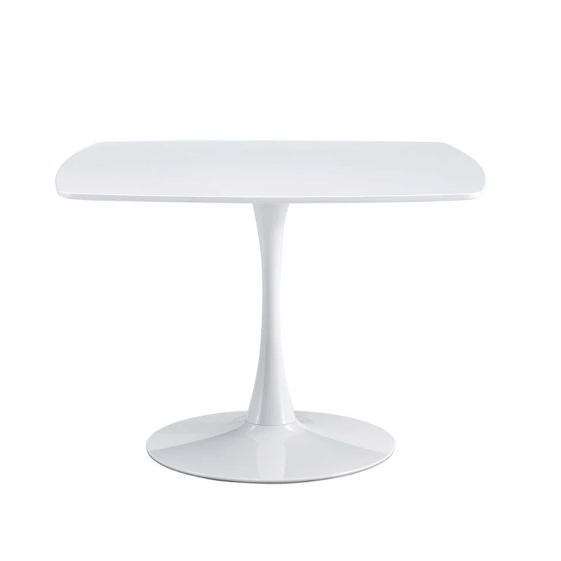 Streamdale 42.1" Mid-Century White Dining Table for 4-6, Round Mdf Top