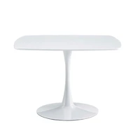 Streamdale 42.1" Mid-Century White Dining Table for 4-6, Round Mdf Top