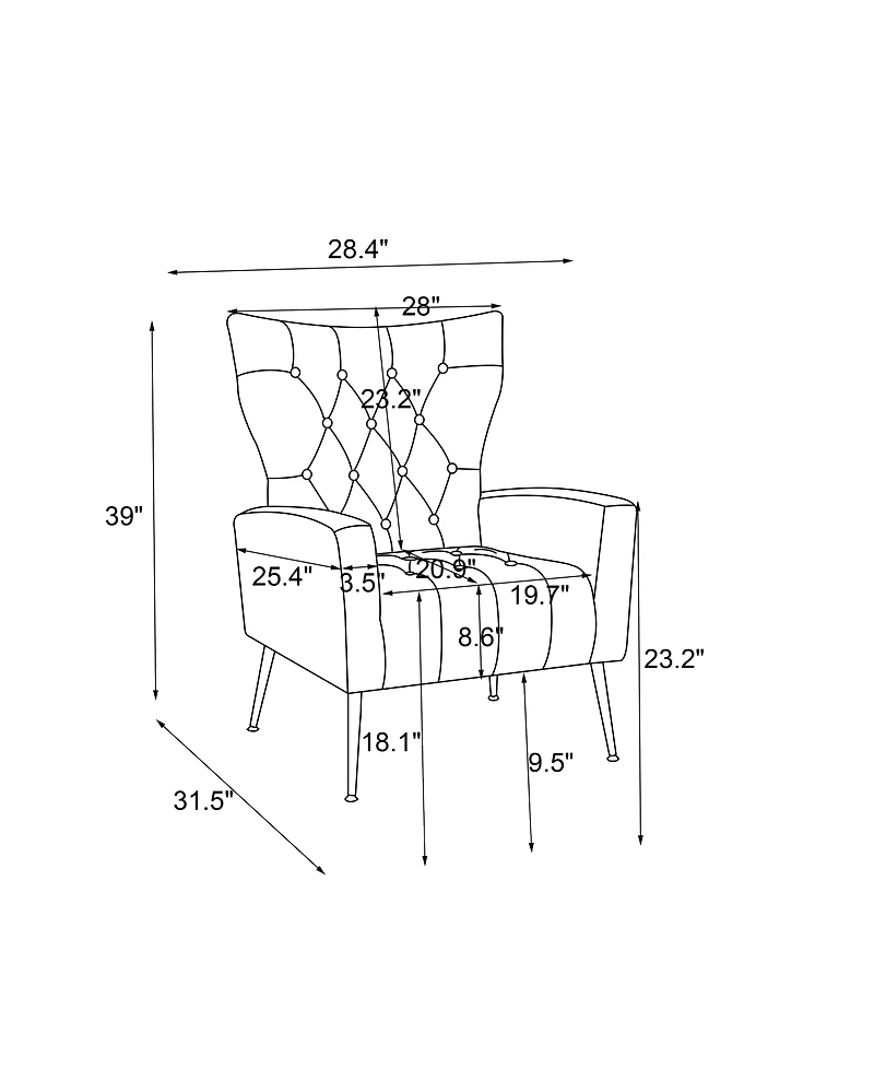 Simplie Fun Modern Accent Chair with Ottoman, Comfy Armchair for Living Room, Bedroom, Apartment, Office (Beige)