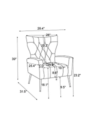 Simplie Fun Modern Accent Chair with Ottoman, Comfy Armchair for Living Room, Bedroom, Apartment, Office (Beige)