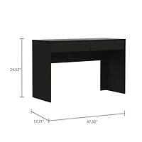 Simplie Fun Acre Writing Computer Desk, Two Drawers - Black
