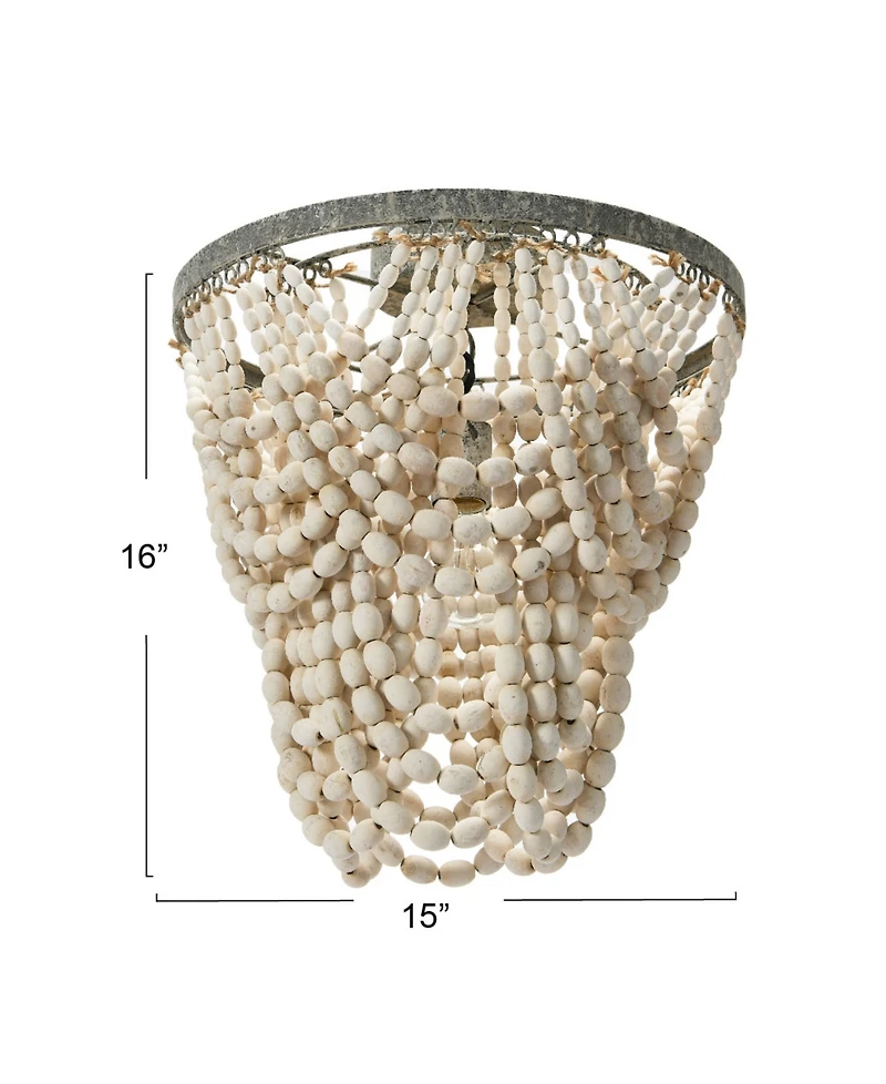 Storied Home 2-Tier Draped Wood Bead Chandelier