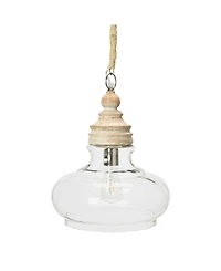 Storied Home Distressed Mango Wood Ceiling Light Cream and Natural