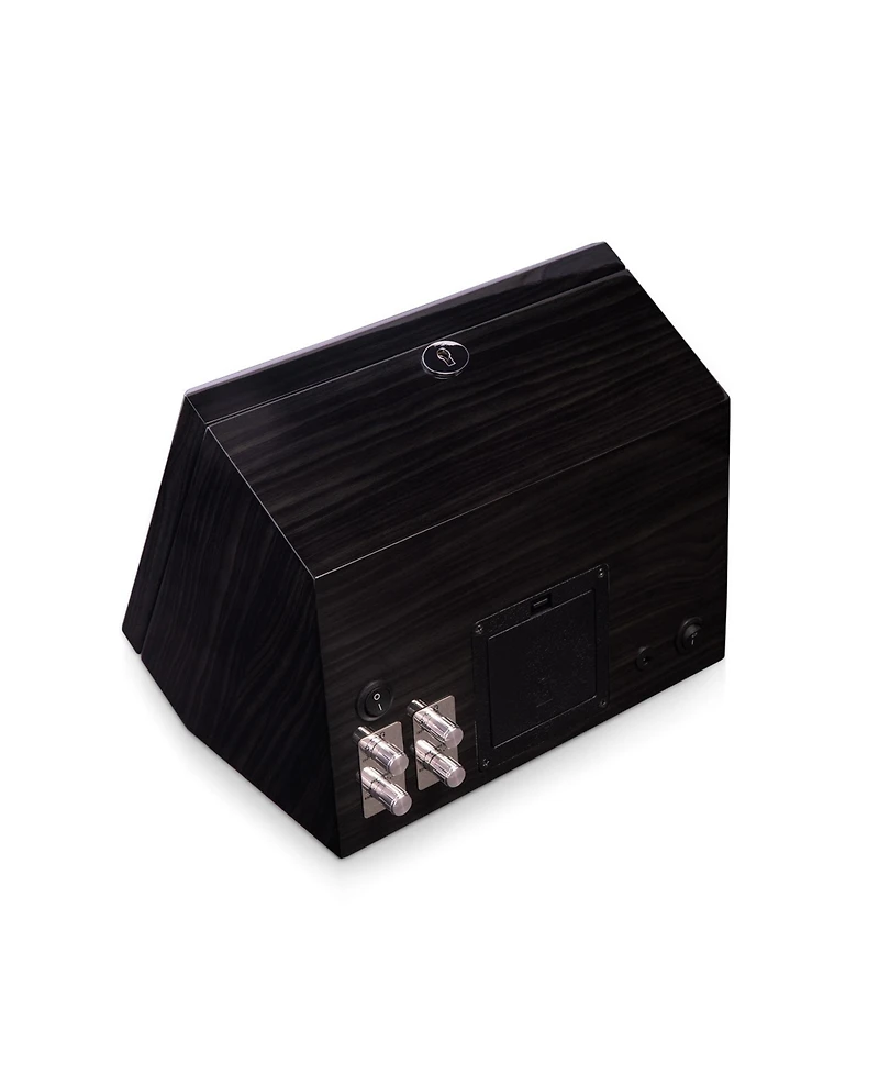 Bey-Berk Ash wood high lacquer four watch winder and four watch storage case with glass top