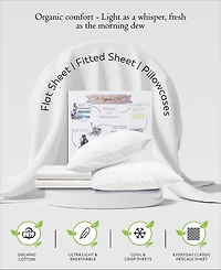 Purity Home Ultra-Light Cool Crisp 100% Cotton Percale -Pc. Sheet Set