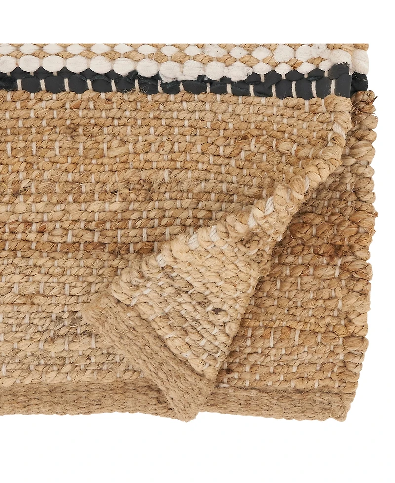Saro Lifestyle Earthy Jute Stripe Table Runner, 16"x72"