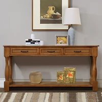 Streamdale 63" Wood Console Table with Drawers & Shelf, Easy Assembly