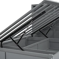 Streamdale Furniture Wood Full Size Hydraulic Platform Bed With Storage Led Headboard, Charging Station And 2 Drawers