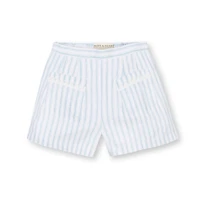 Hope & Henry Girls' Pull-On Flat Front Linen Short, Toddler