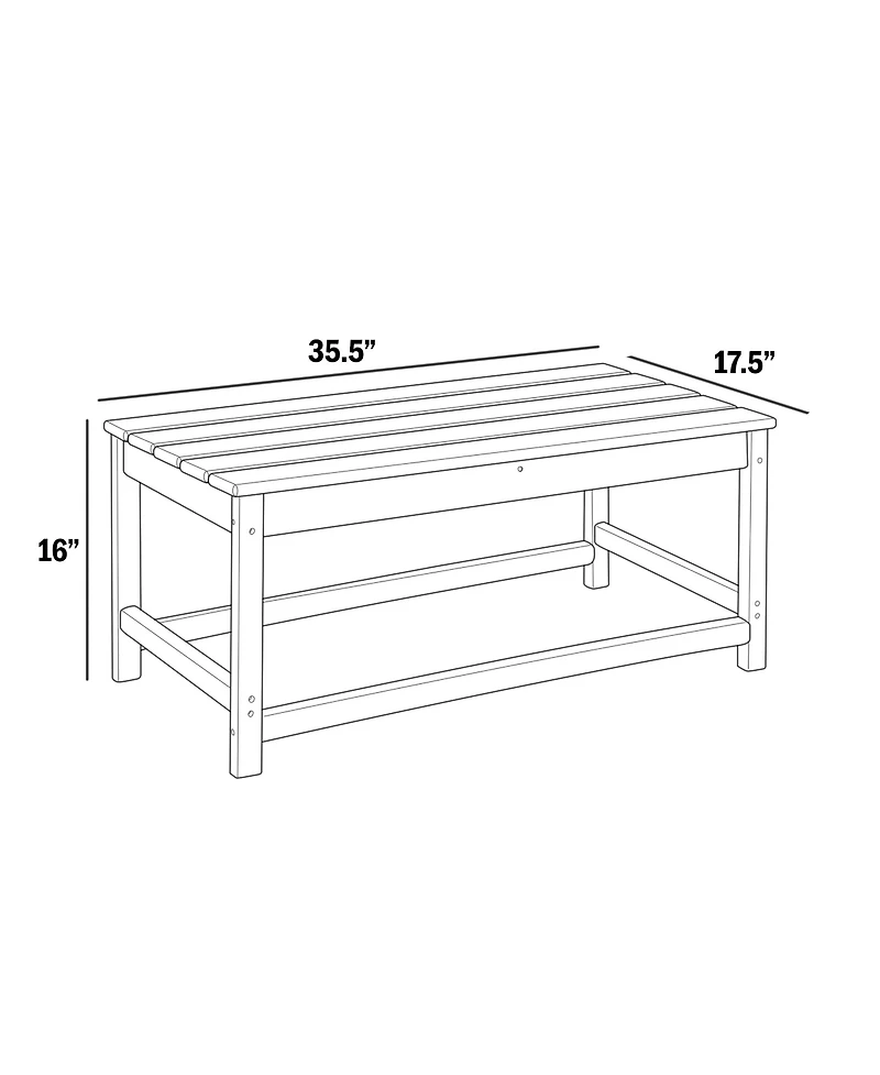 WestinTrends 3-Piece Outdoor Patio Adirondack Coffee Table and Side Set