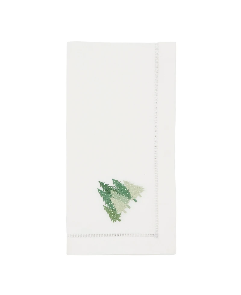 Saro Lifestyle Pine Forest Embroidered Napkin Set of 6, 20"x20"