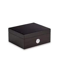 Bey-Berk Walnut Wood Cigar Humidor with Glass Display Top