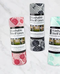 Design Imports Fridge Shelf Liner Collection Non-Adhesive, Cut to fit, Machine Washable, 12x120", Black Dahlia, 2 Piece
