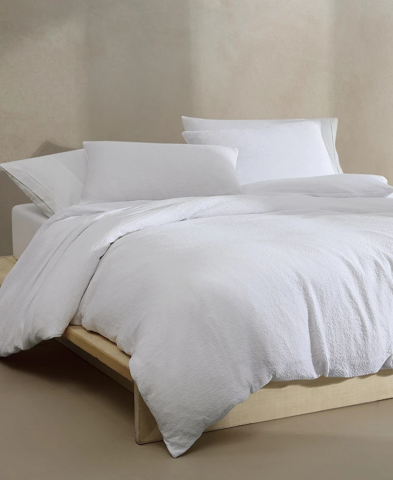 Closeout! Calvin Klein Seersucker 3 Piece Duvet Cover Set, Queen