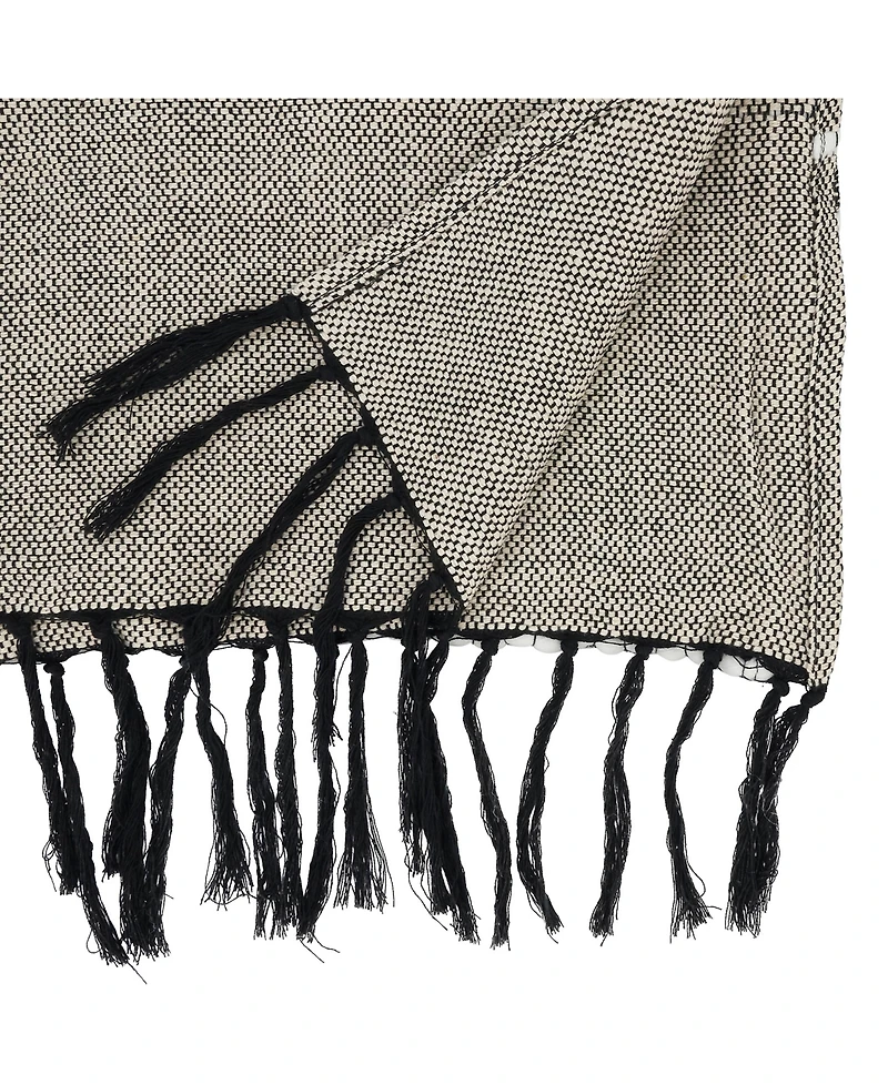 Saro Lifestyle Crafted Multi-Pattern Fringed Table Runner, 16"x72"