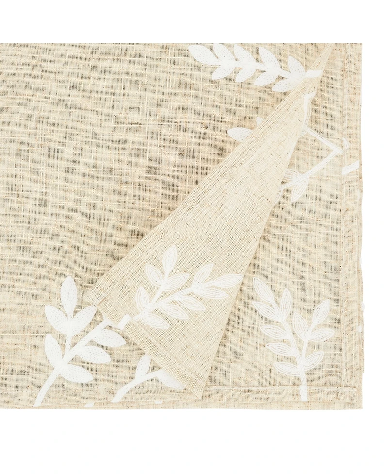 Saro Lifestyle Foliage Embroidery Table Runner