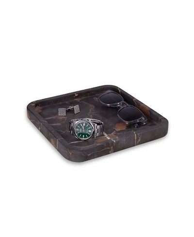 Bey-Berk Genuine Emperador Marble Catch-All Tray