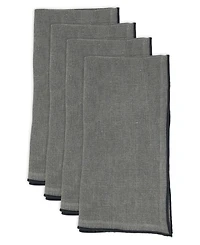 Saro Lifestyle Stonewashed Stitch Border Table Napkins Set of 4,20"x20"