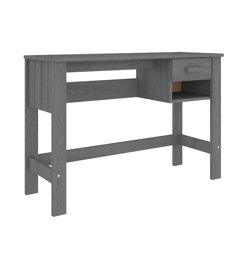 vidaXL Desk Hamar Dark Gray 43.3"x15.7"x29.5" Solid Wood Pine