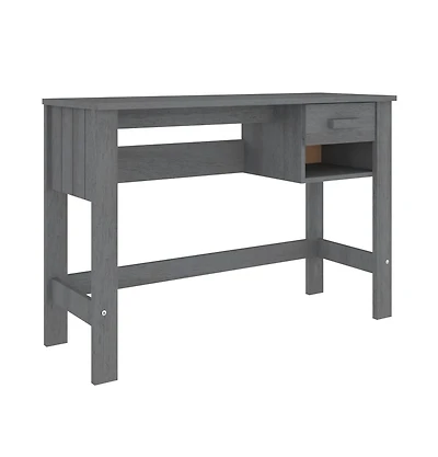 vidaXL Desk Hamar Dark Gray 43.3"x15.7"x29.5" Solid Wood Pine