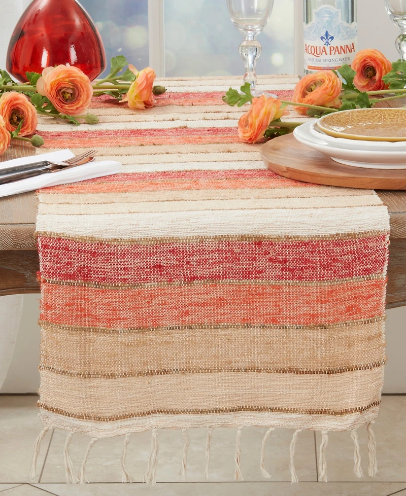 Saro Lifestyle Chic Stripes Table Runner, 16"x72"