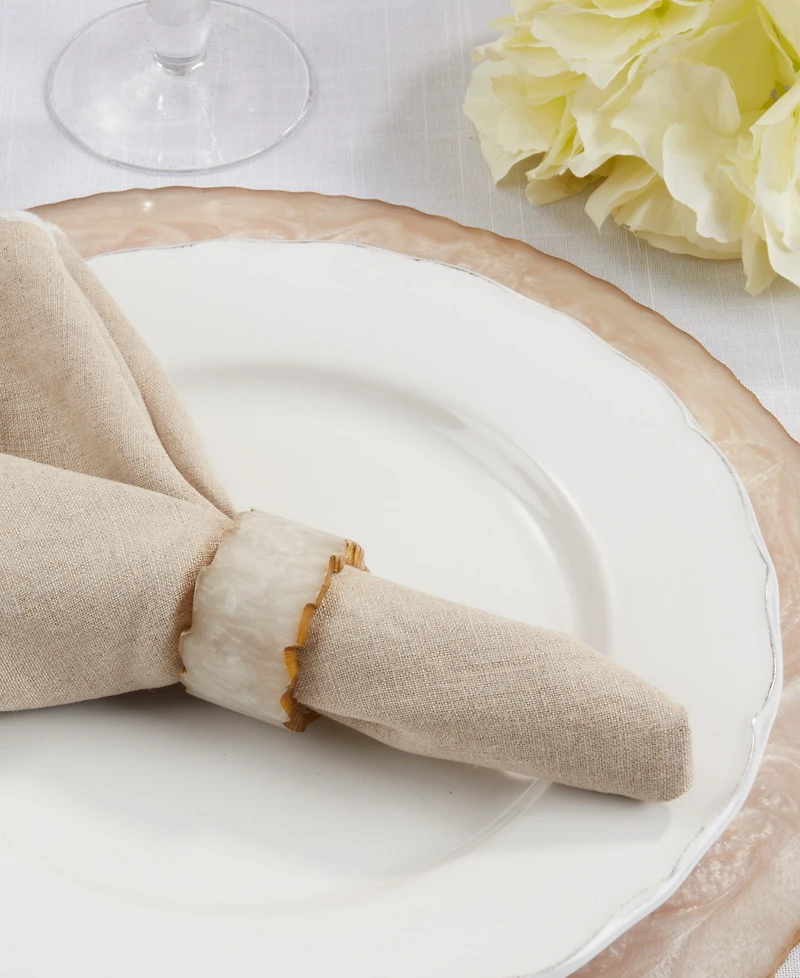 Saro Lifestyle Resin Artistry Napkin Ring Set of 4