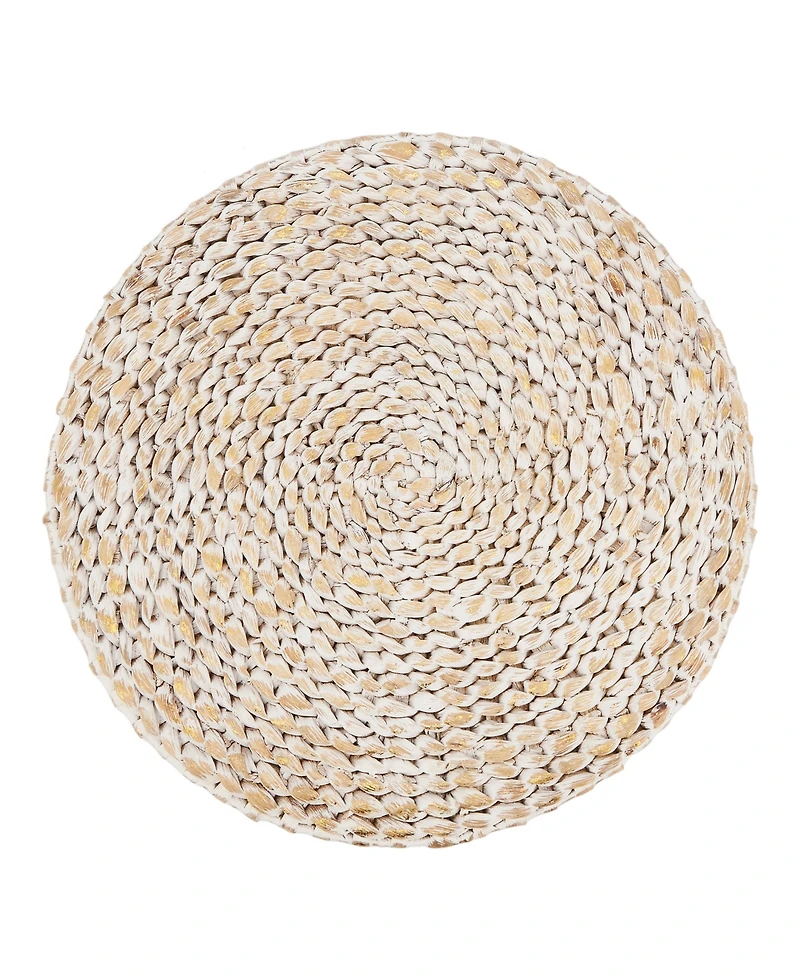 Saro Lifestyle Foil Print Natural Fiber Placemat Set of 4,15"x15"