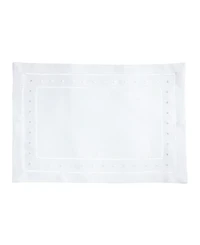 Saro Lifestyle Classic Hemstitch with Embroidered Border Placemat Set of 12, 14"x20"