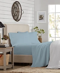 Purity Home 300 Thread Count Brushed Cotton Percale -Pc. Sheet Set