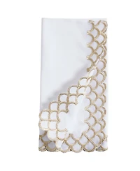 Saro Lifestyle Scalloped Edge Napkin Set of 4, 20"x20"