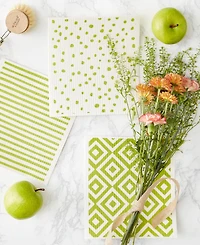 Design Imports Swedish Dishcloths for Kitchen Cleaning, Machine Washable Dishwasher Safe, 7.75 x 6.75", Avocado White