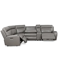 Closeout! Sheeler -Pc. Faux Leather Sectional with 3 Power Motion Chairs & 1 Console
