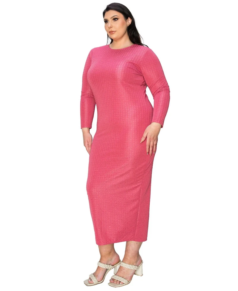 L I V D Plus Size Kylo Textured Bodycon Dress