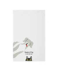 Design Imports Everyday Pets Kitchen Collection Absorbent Dishtowel Set, 18x28", Beware, 3 Count