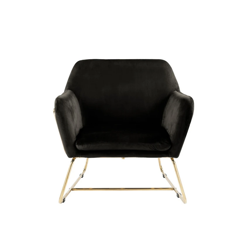 Simplie Fun Keira Velvet Accent Chair With Metal Base