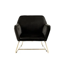 Simplie Fun Keira Velvet Accent Chair With Metal Base
