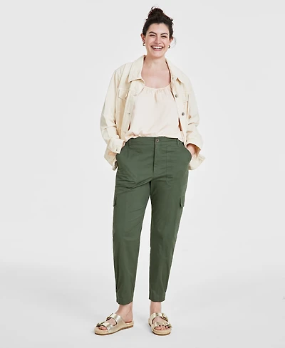 On 34th Women's Tapered Ankle-Length Cargo Pants, Created for Macy's