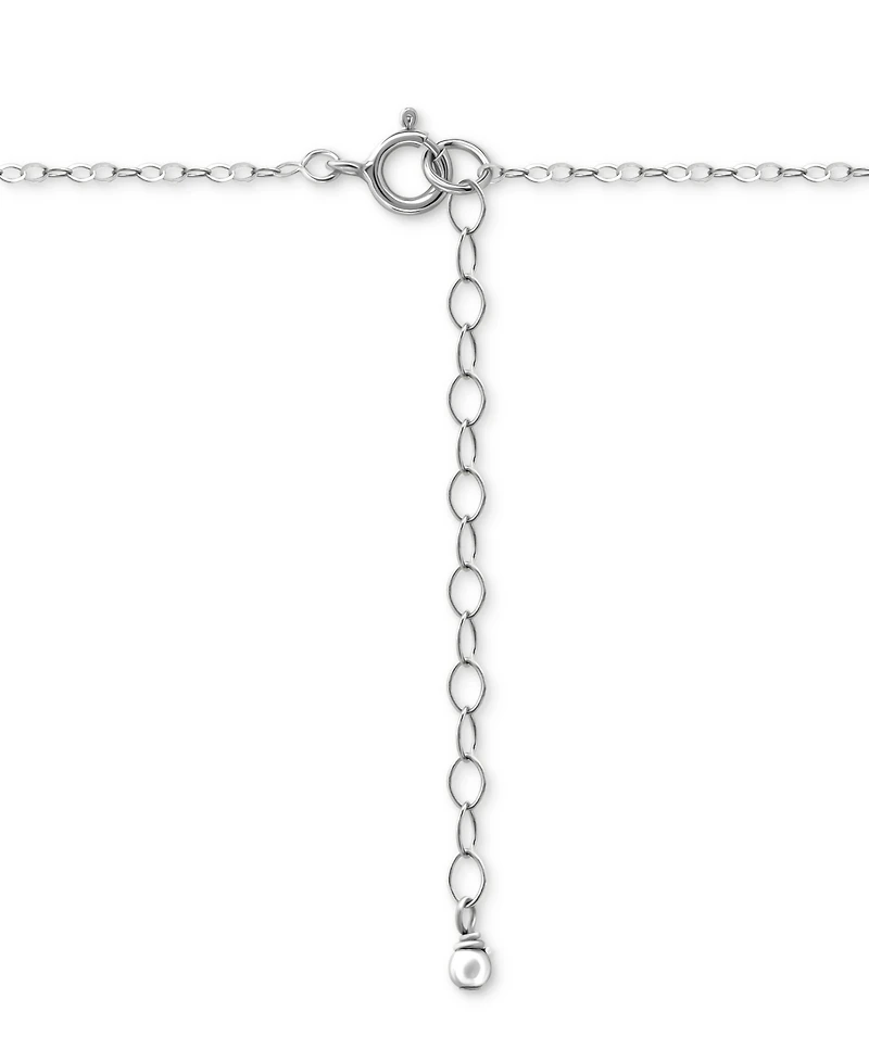 Giani Bernini Blue & White Cubic Zirconia Reverse Halo Pendant Necklace, 16" + 2" extender , Created for Macy's