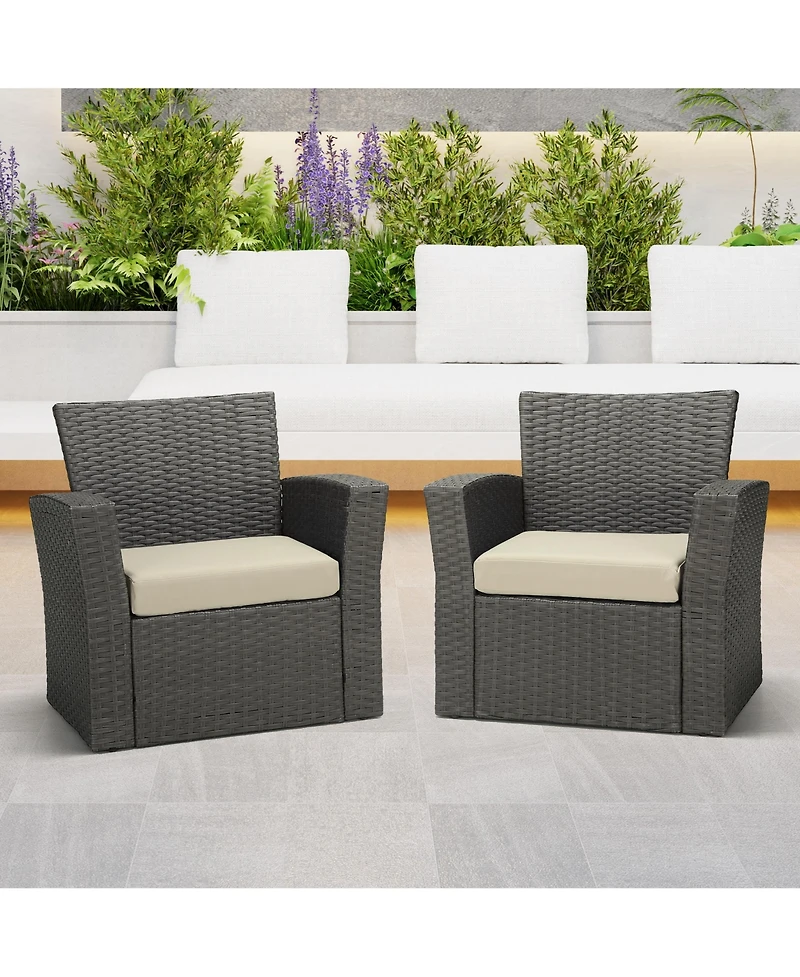 WestinTrends Outdoor Patio Furniture Seat Chair Square Cushions Without Welt Set of 2, 20" x 19"