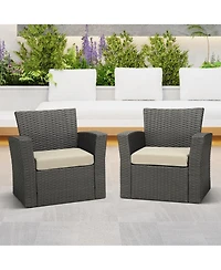 WestinTrends Outdoor Patio Furniture Seat Chair Square Cushions Without Welt Set of 2, 20" x 19"