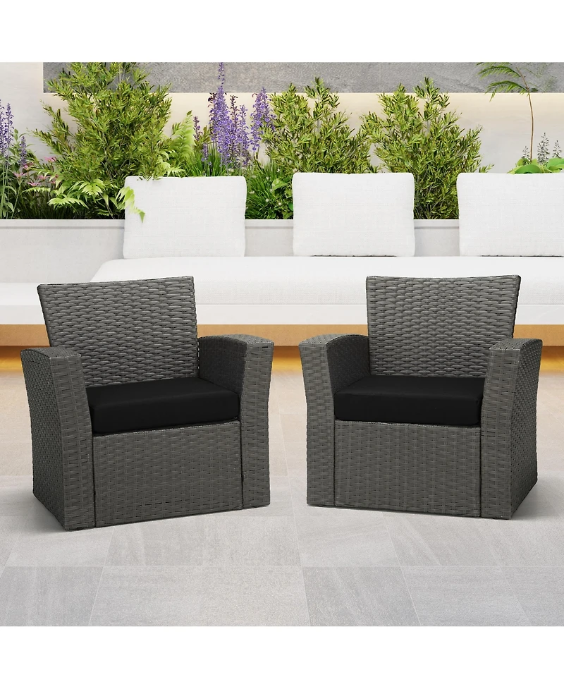 WestinTrends Outdoor Patio Furniture Seat Chair Square Cushions Without Welt Set of 2, 20" x 19"
